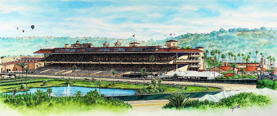 San Diego, DEL MAR RACE TRACK Painting by John YATO