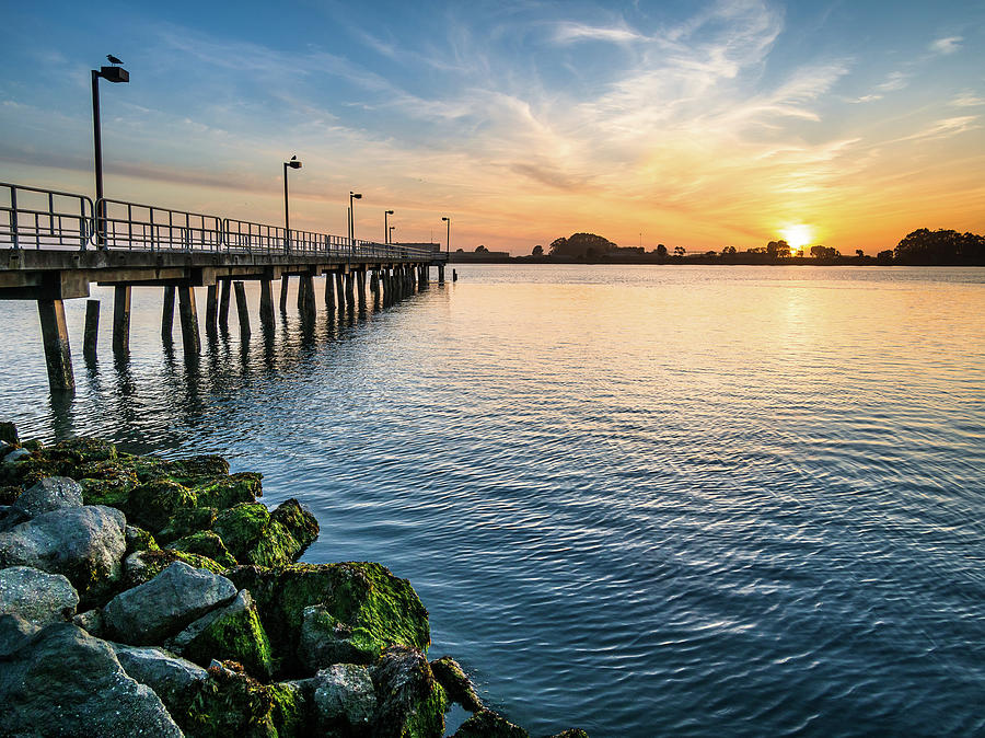 Del Norte Pier and Spring Sunset Photograph by Greg Nyquist