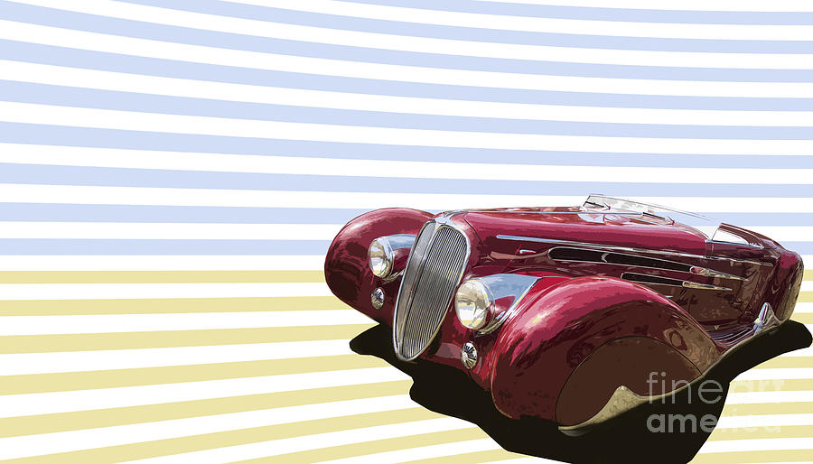Delahaye Cabriolet Digital Art by Roger Lighterness