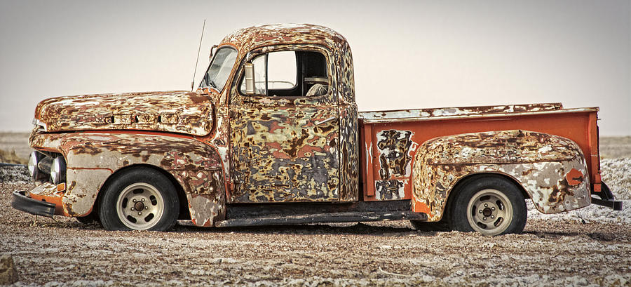 Dilapidated Multicolored 51 Ford Pickup  Photograph by Phil Cardamone