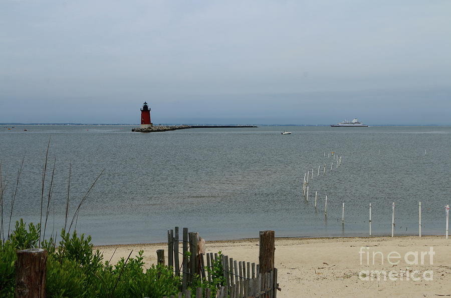 Delaware Breakwater East End Light Beach View Photograph by Christiane Schulze Art And Photography