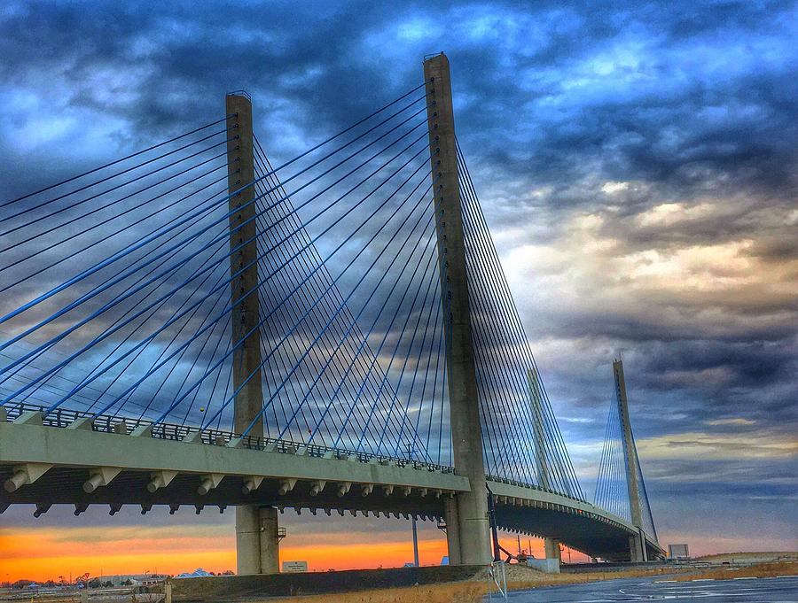 Delaware Bridge at Sunset Photograph by Sumoflam Photography