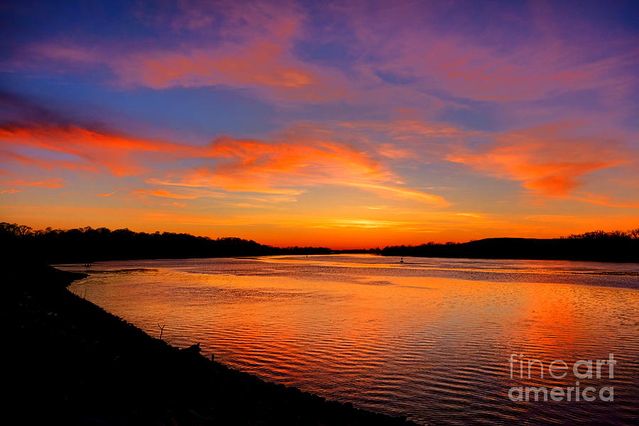 Sunset Photograph - Delaware River Evening  by Olivier Le Queinec