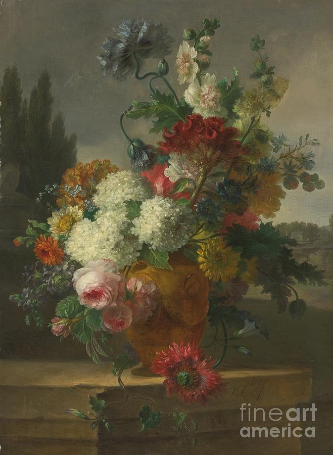 Delfshaven Still Life Of Flowers In A Vase Painting by MotionAge Designs