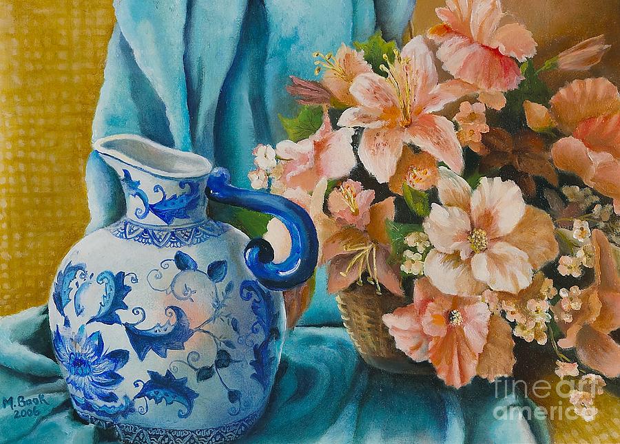 Delft Pitcher with Flowers Painting by Marlene Book