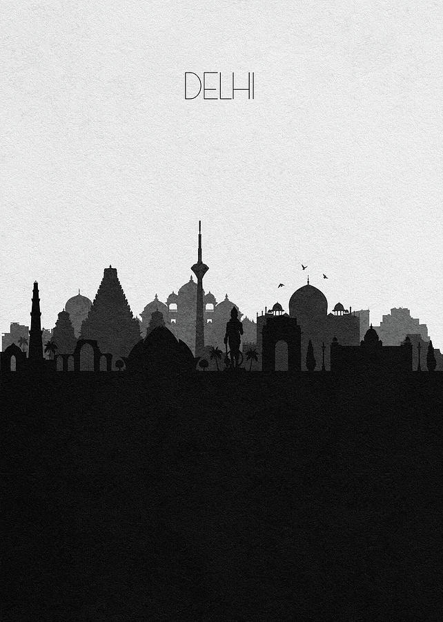 Delhi Cityscape Art Mixed Media by Inspirowl Design