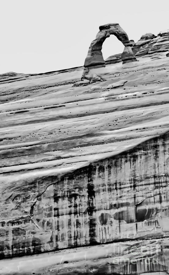 Delicate Arch Afar BW Photograph by Tim Richards
