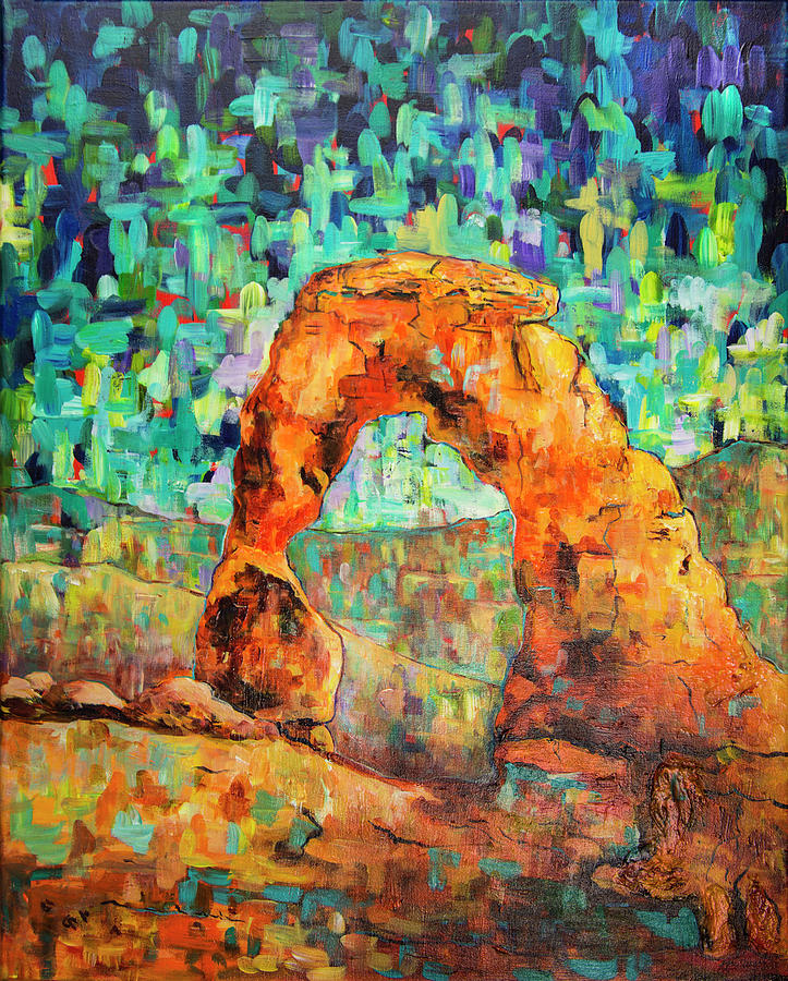 Delicate Arch as an Impression Painting by Sally Quillin