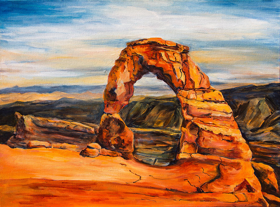 Delicate Arch Painting by Sally Quillin