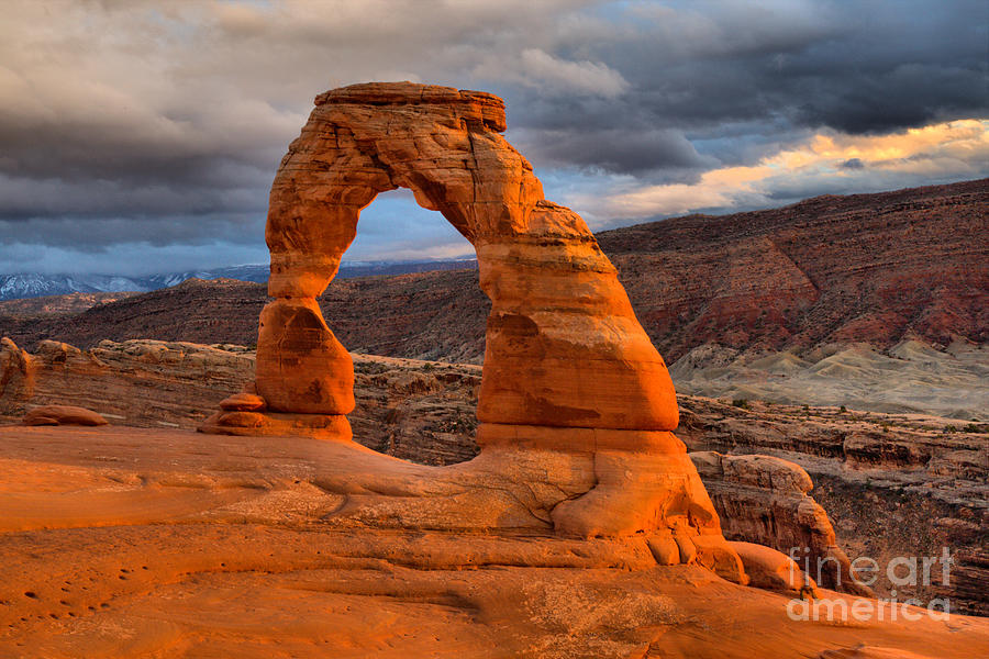 Delicate Arch Sunset Landscape Photograph by Adam Jewell