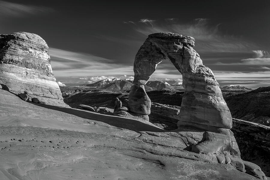 Delicate Arch Utah In Black And White Photograph