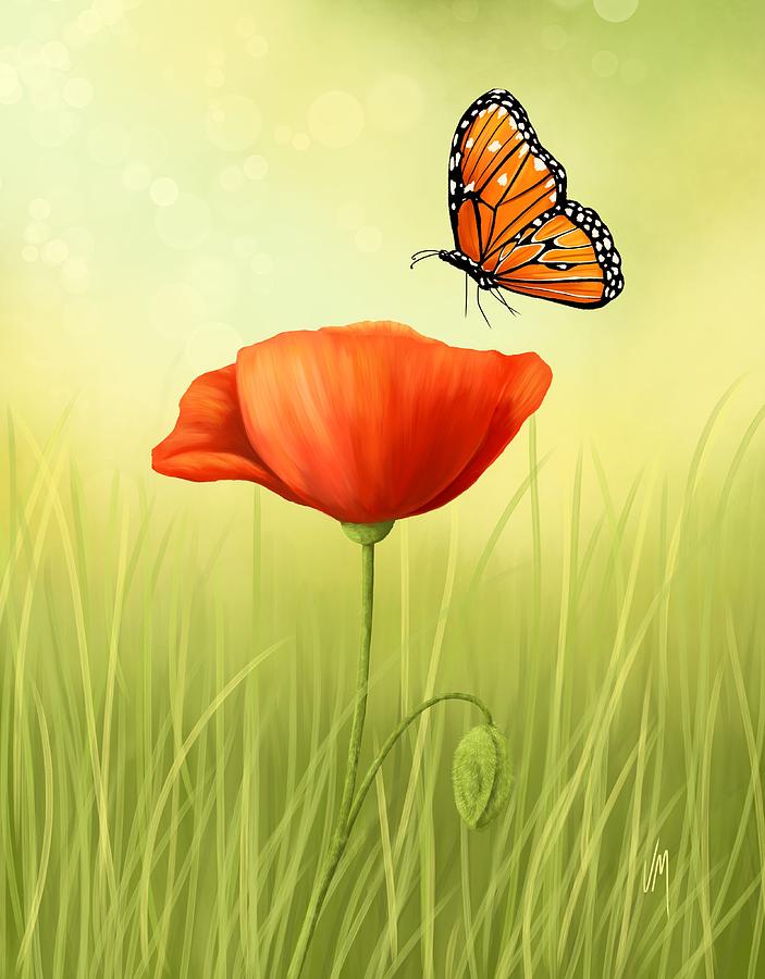 Poppy Painting - Delicate friendship by Veronica Minozzi