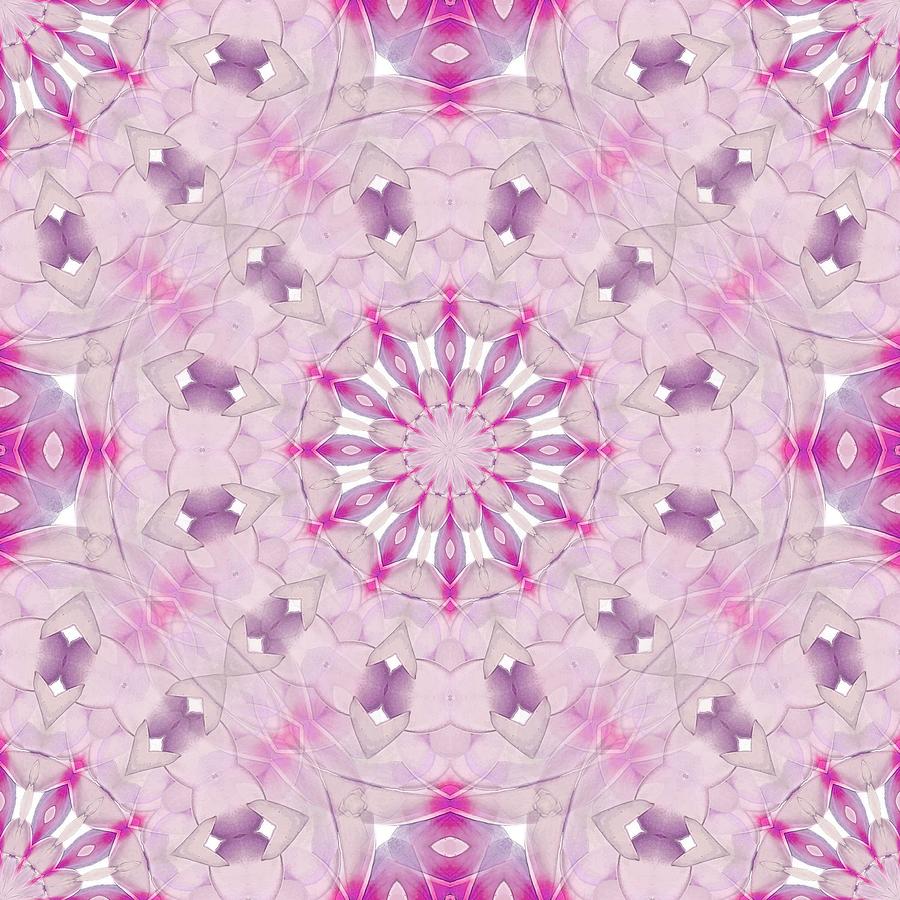 Delicate Lilac and Ultra Violet Floral Fantasy Mandala Digital Art by Taiche Acrylic Art