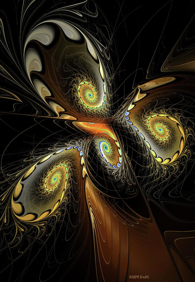 Fractal Digital Art - Delicate Spirals Of Lace by Deborah Benoit