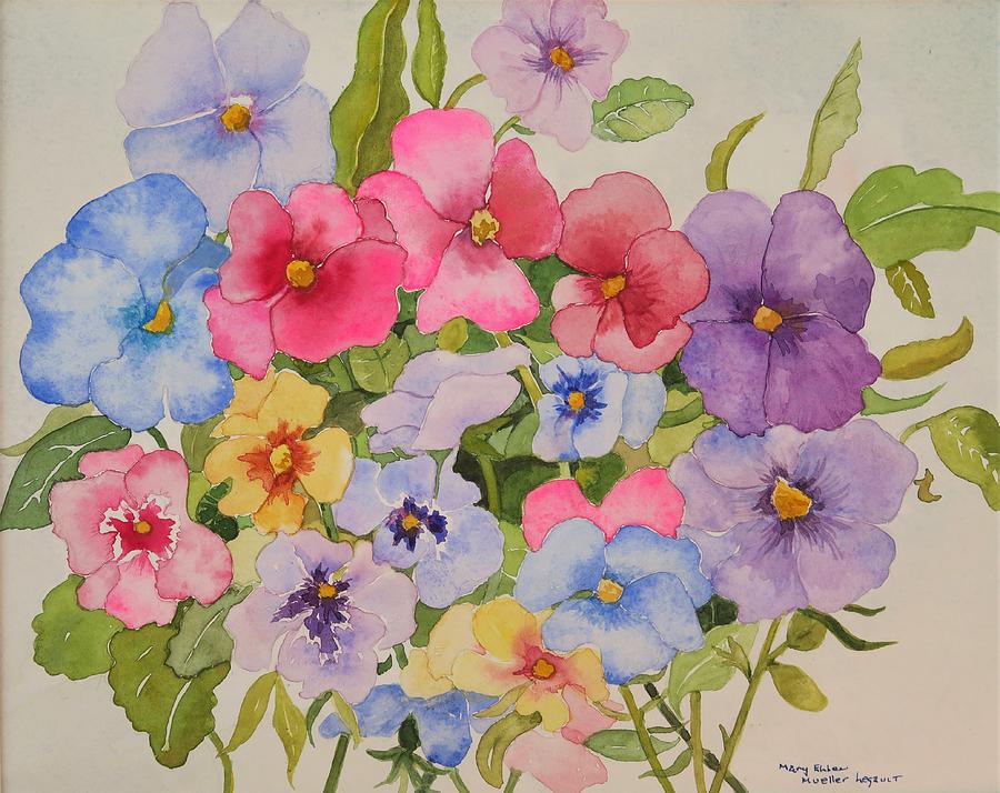 Delicate Spring Beauties Painting by Mary Ellen Mueller Legault