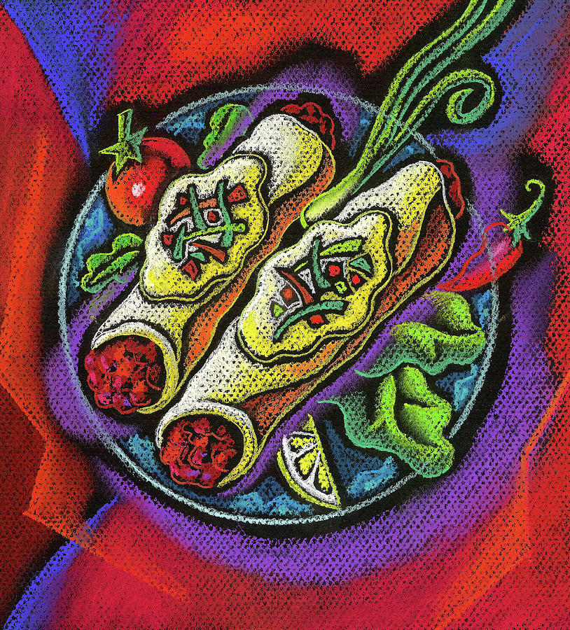 Delicious Anchilada Painting by Leon Zernitsky