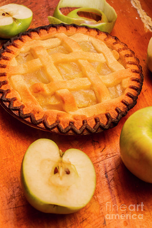 Delicious apple pie with fresh apples on table Photograph by Jorgo Photography
