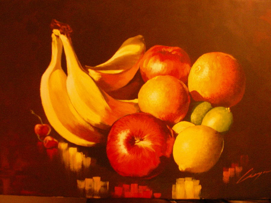 Still Life Painting - Delicious Fruit by Victor Cuya
