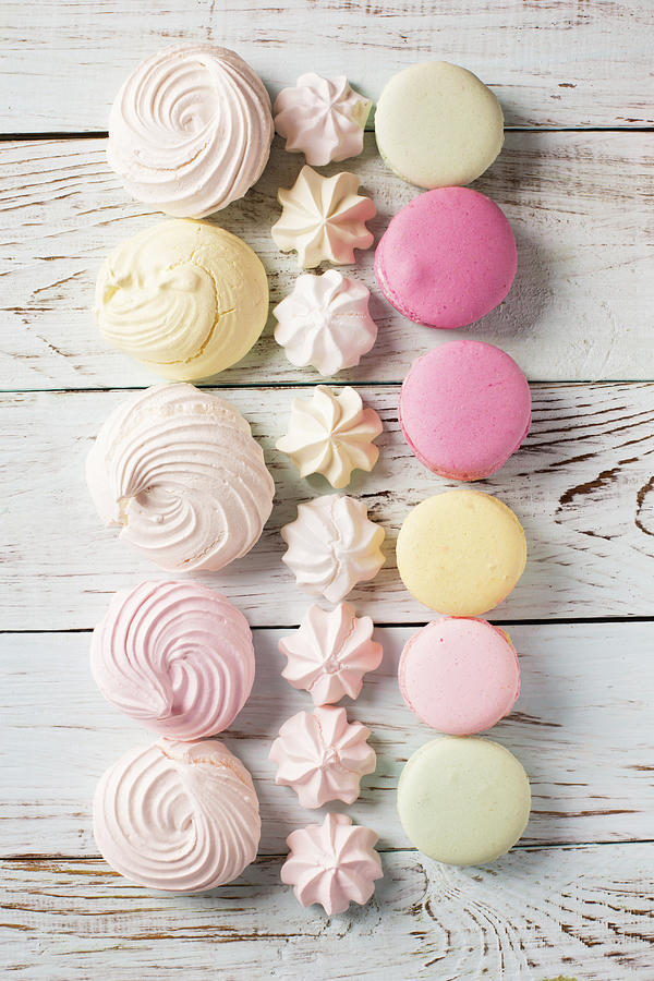 Delicious Macaroons And Merengues Photograph
