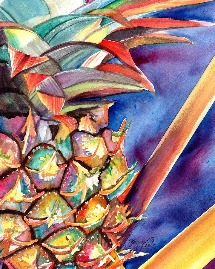 Delightful Pineapple 2 Painting by Marionette Taboniar