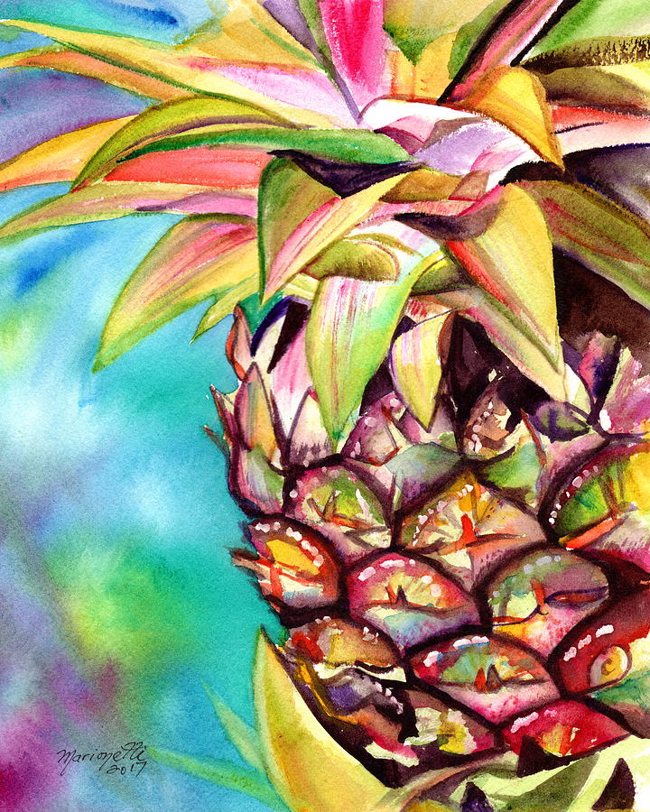 Fruit Painting - Delightful Pineapple by Marionette Taboniar