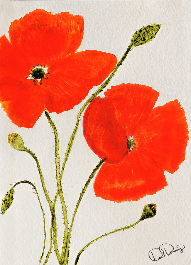 Delightful Poppies Painting by Dee Browning