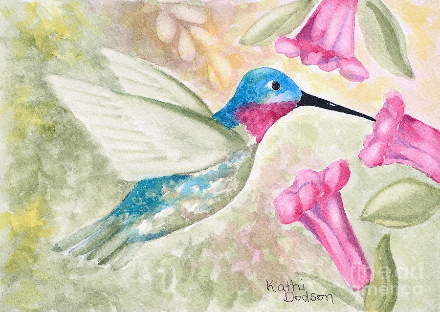 Delights of a hummingbird Painting by Kathi Dodson - Fine Art America