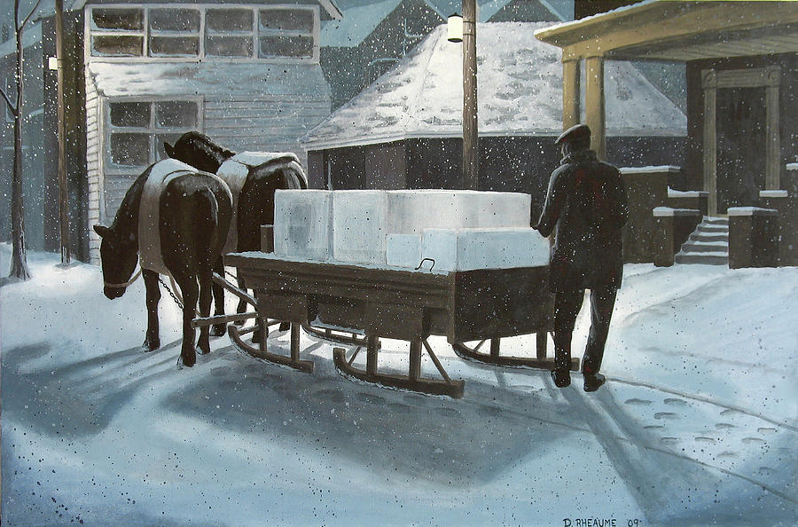 Delivering Ice Painting by Dave Rheaume