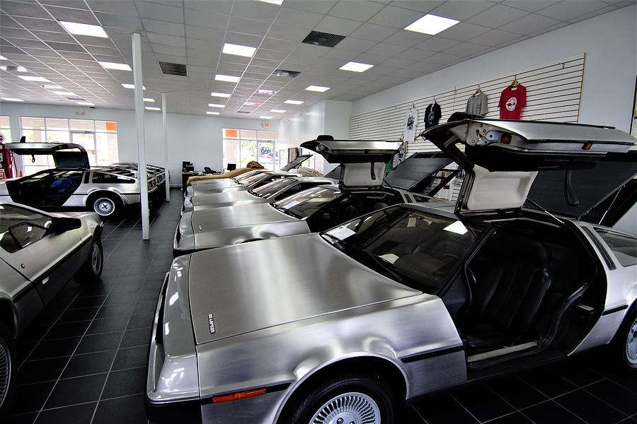 Back To The Future Photograph - DeLorean Showroom by Don Columbus