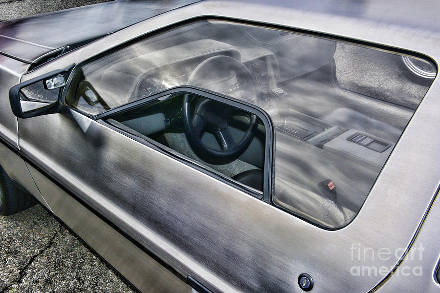 Back To The Future Photograph - DeLorean The Window by Paul Ward