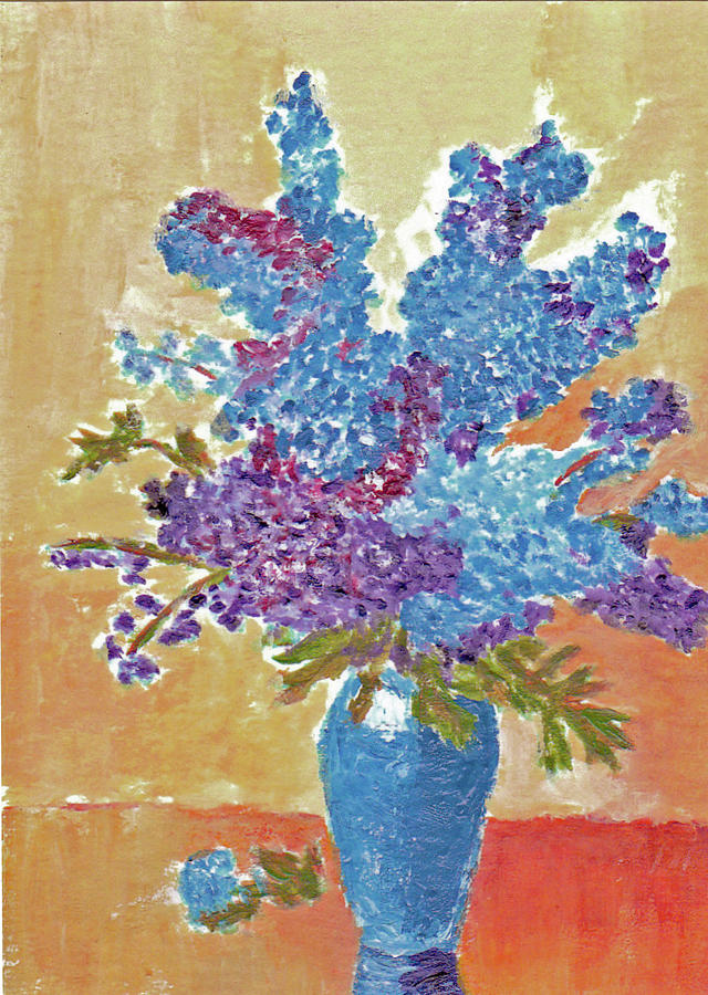 Delphinium in Vase Painting by William Bowers