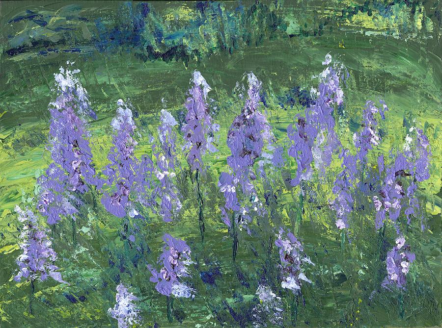 Delphiniums Painting by Alice Faber