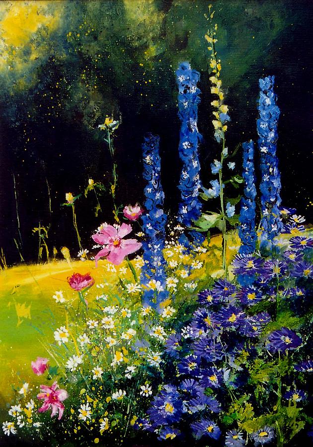 Delphiniums Painting by Pol Ledent - Fine Art America