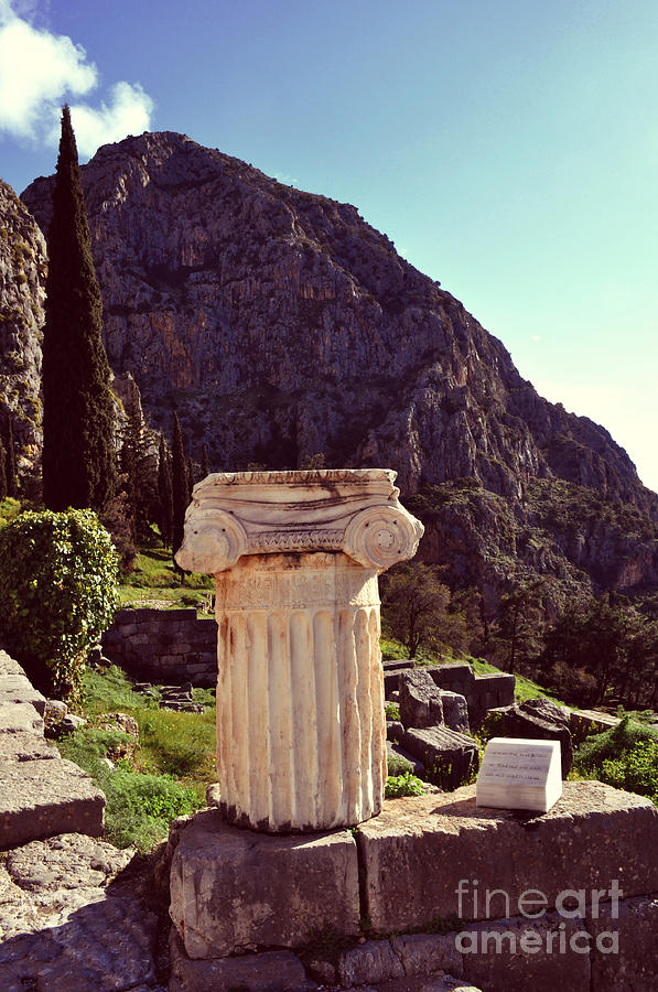 Delphis Ancient Column Photograph by Eric Liller