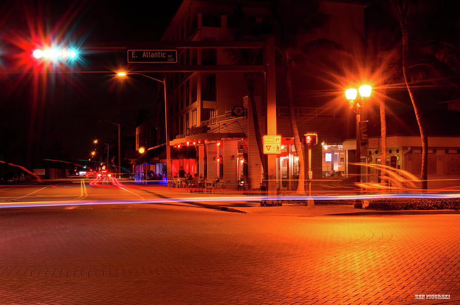 Delray A1A Atlantic Ave Night Photograph by Ken Figurski