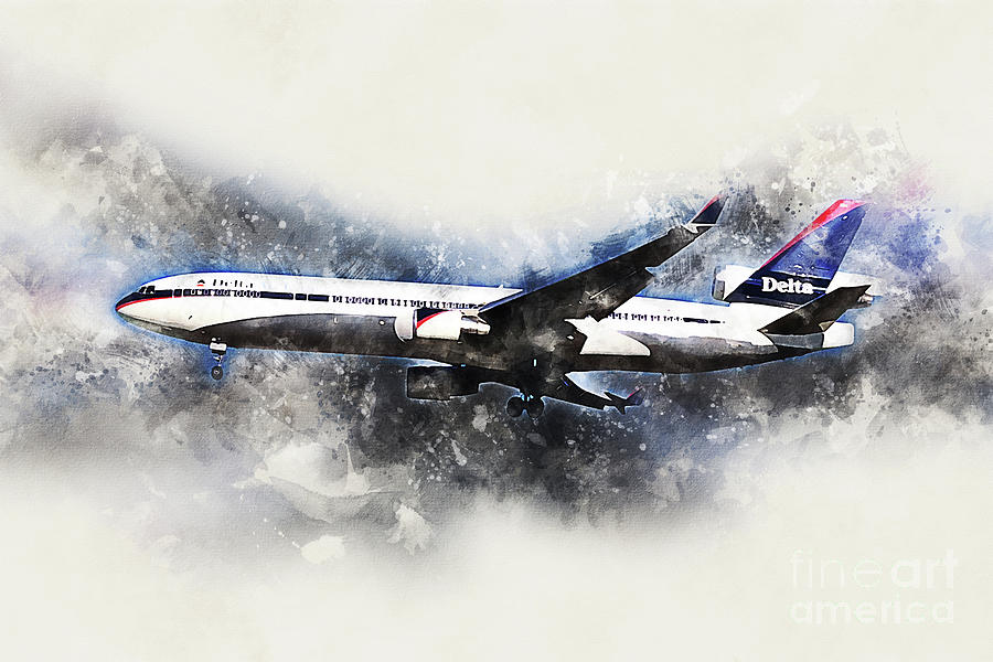 Delta Air Lines McDonnell Douglas MD-11 Painting Digital Art by Airpower Art