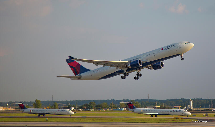 N827nw Delta Air Lines Airbus A330 Departing Hartsfield-jackson Atlanta International Airport Art Photograph