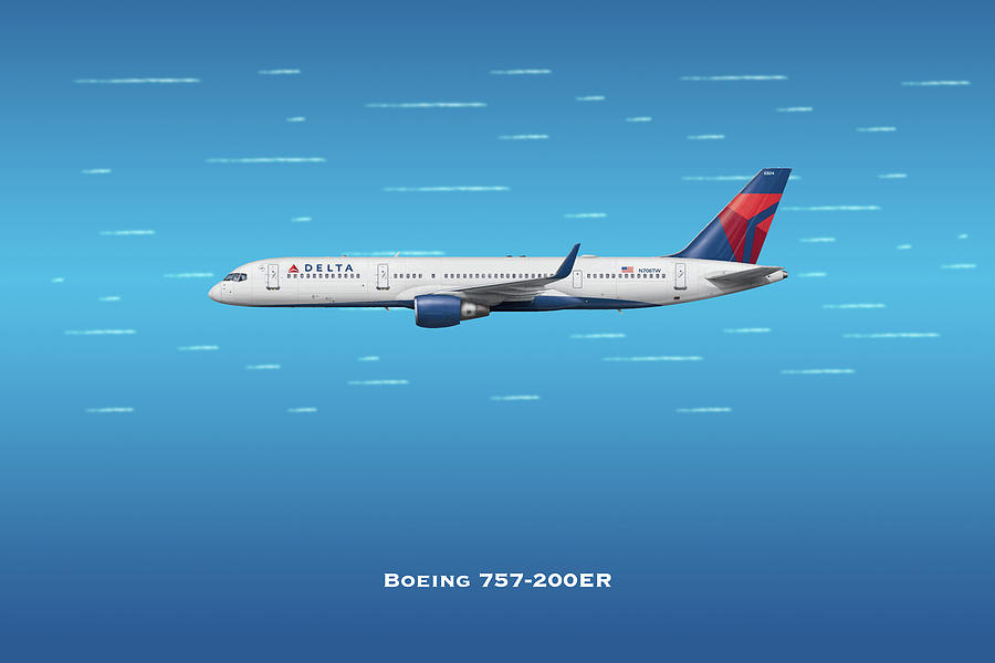 Delta Boeing 757-200ER Digital Art by Airpower Art