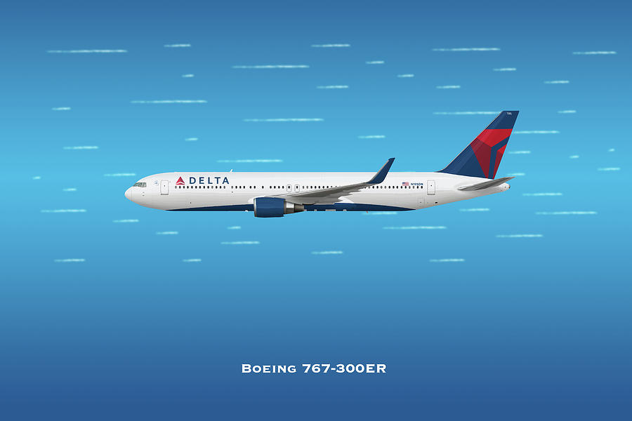 Delta Boeing 767-300ER Digital Art by Airpower Art