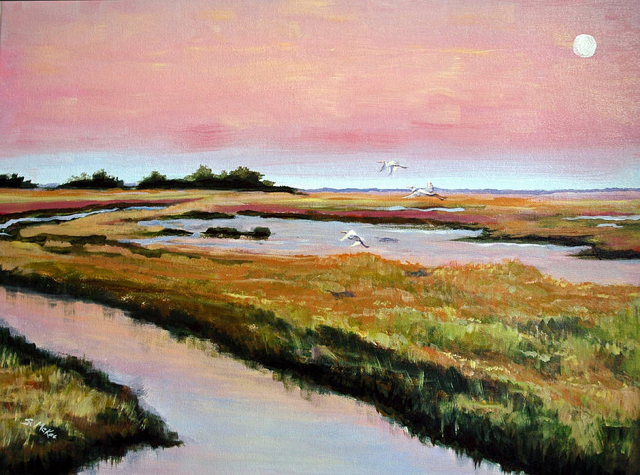Wildlife Painting - Delta Sunrise by Suzanne McKee