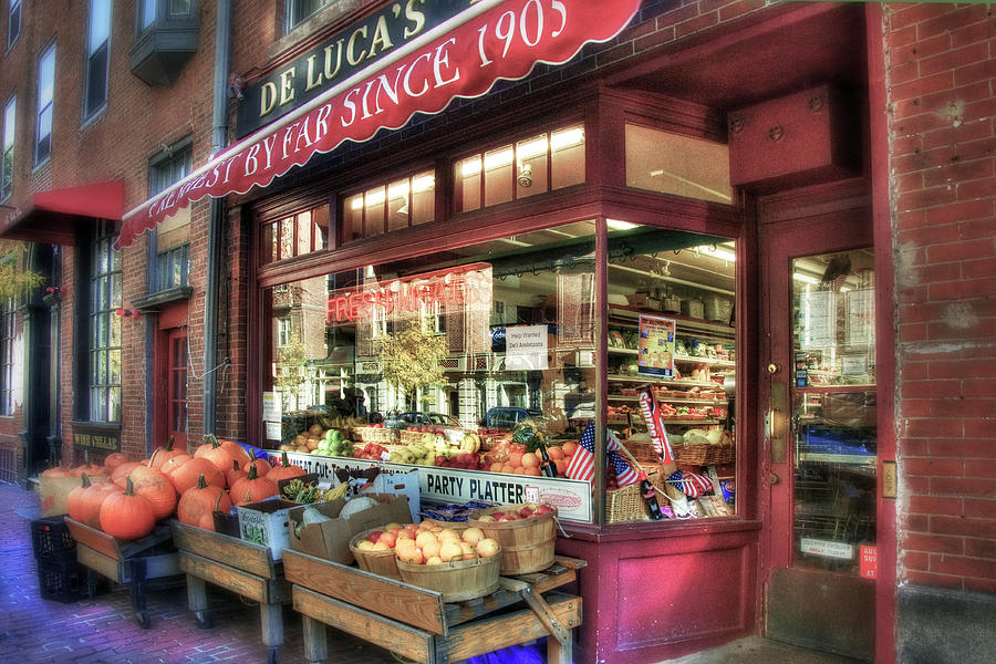 Boston Photograph - Delucas Market - Boston by Joann Vitali