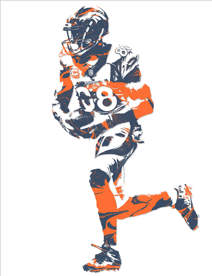 Demaryius Thomas DENVER BRONCOS PIXEL ART 11 Mixed Media by Joe