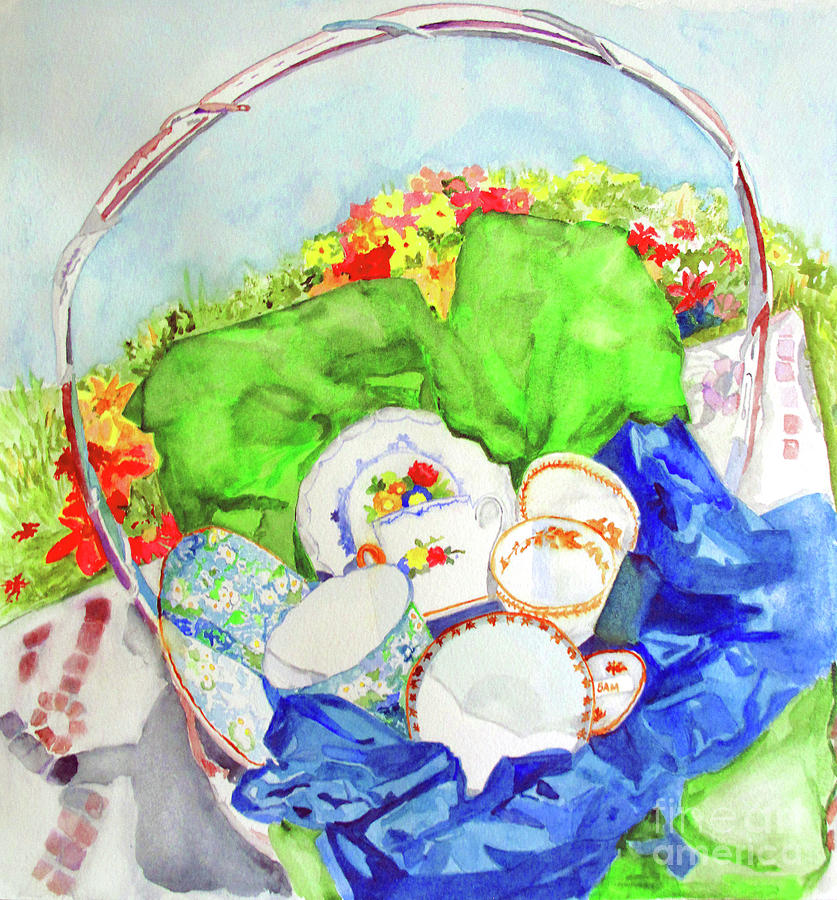 Demitasse Picnic Painting by Sandy McIntire