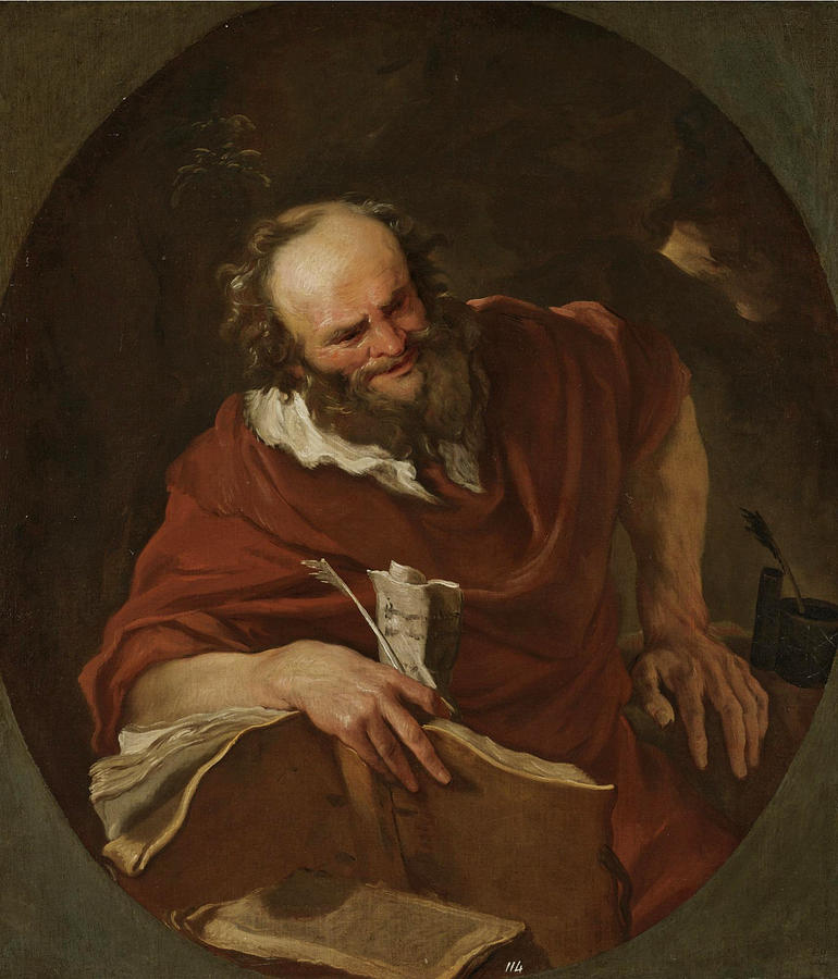 Democritus the laughing Philosopher Painting by Venetian School