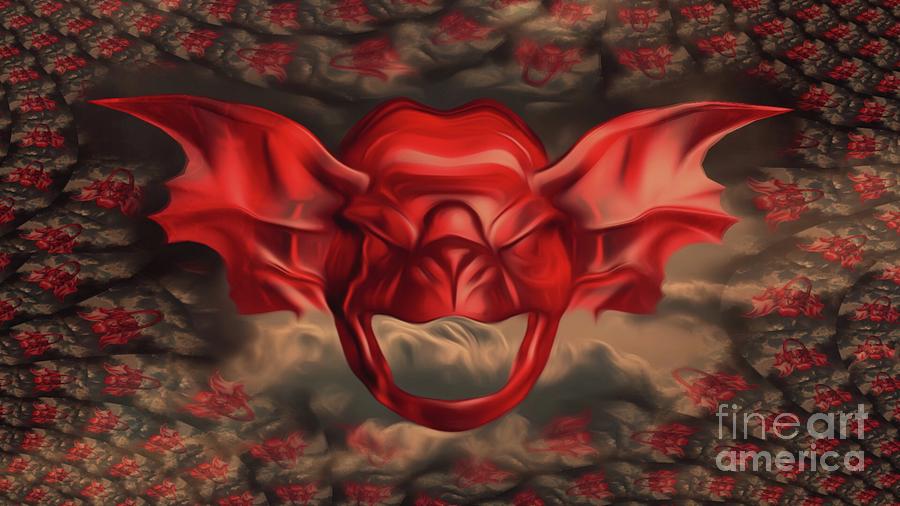 Psycho Movie Digital Art - Demon Mask by Esoterica Art Agency