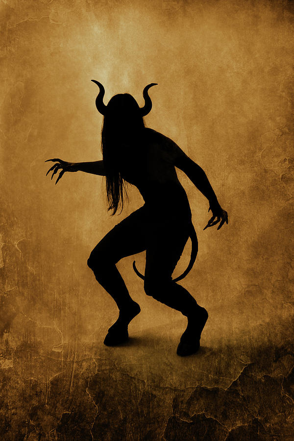 Demon Digital Art - Demon silhouette by Cambion Art
