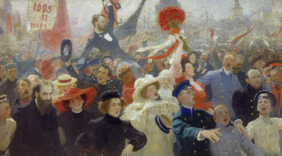 Ilya Repin Painting - Demonstration on October 17, 1905 by Ilya Repin