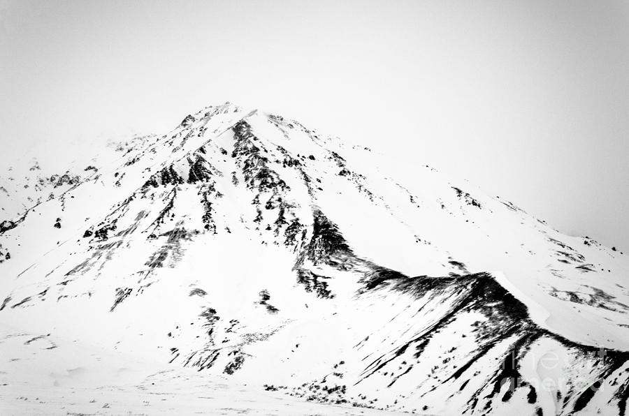 Denali - Chiseled Mountain BW Photograph by Mary Carol Story