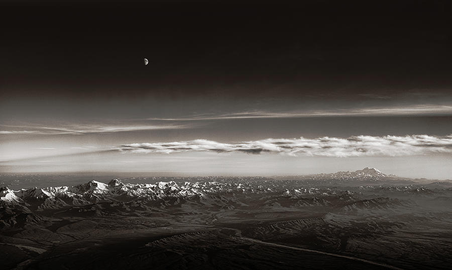 Denali Moonset Photograph by Pekka Sammallahti