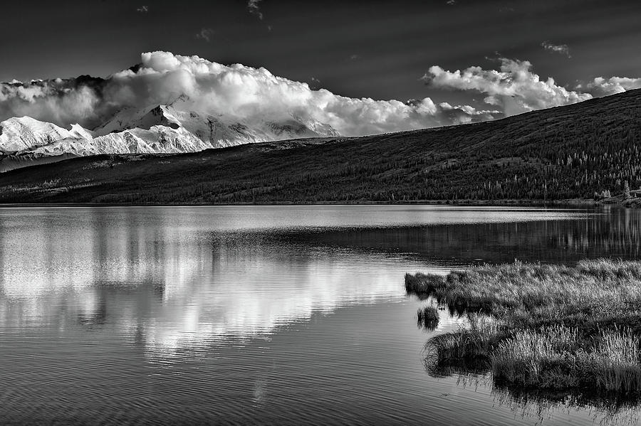 Mountain Photograph - Denali Reflections in Black and White by Rick Berk